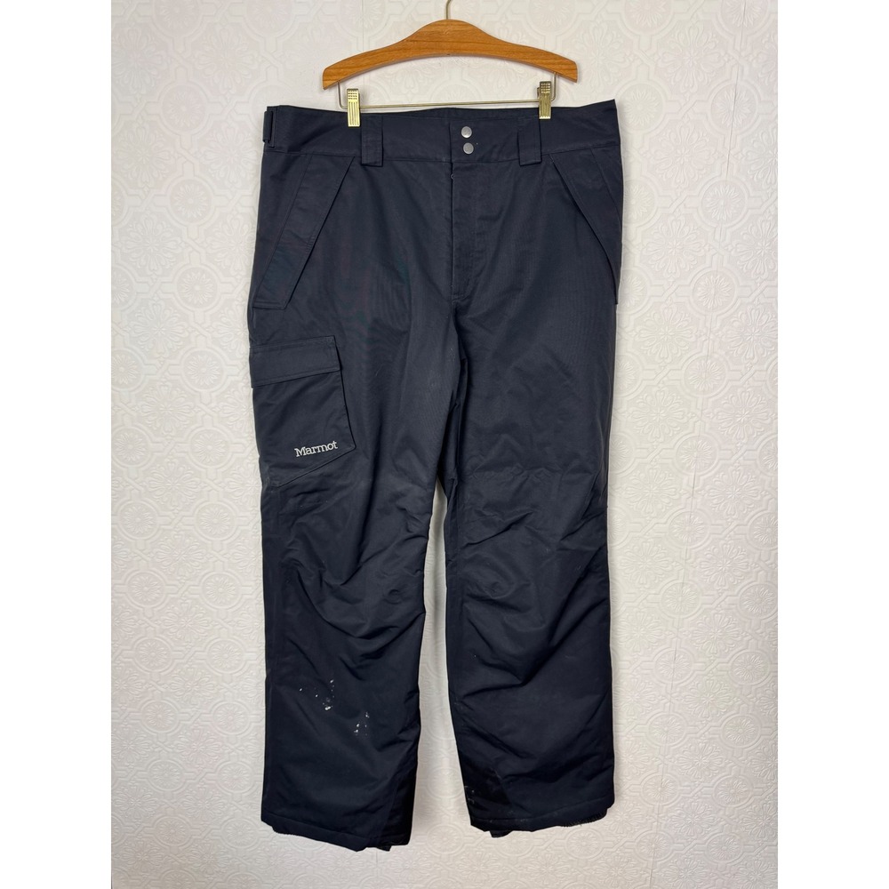 Marmot Mens Insulated Snow Pants XL Black Skiing Snowboarding Cargo Pocket